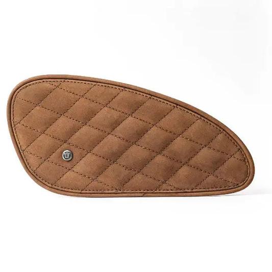 Trip Machine Diamond Leather Gas Tank Pad Set Tobacco — single-pad product view
