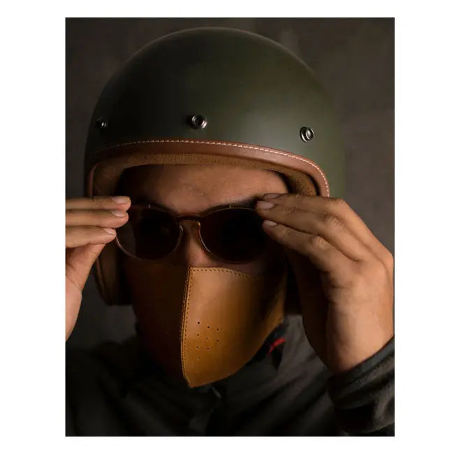 Trip Machine Face Mask Vintage Tan  - FREE UK Shipping, FREE 365 Day Returns | Moto Central