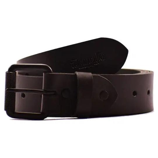 Trip Machine Single Pin Belt Black - coiled leather belt with buckle