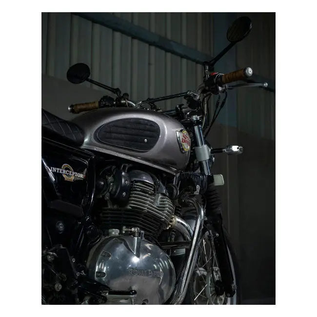 Trip Machine Universal Classic Leather Tank Pad Set Black Suede  - FREE UK Shipping, FREE 365 Day Returns | Moto Central