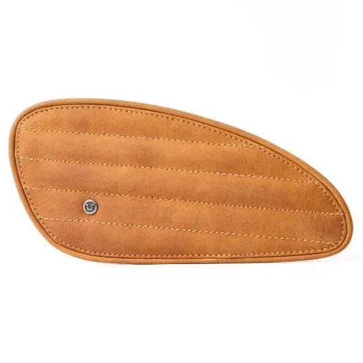 Trip Machine Universal Classic Leather Tank Pad Set Tan - single tan leather tank pad