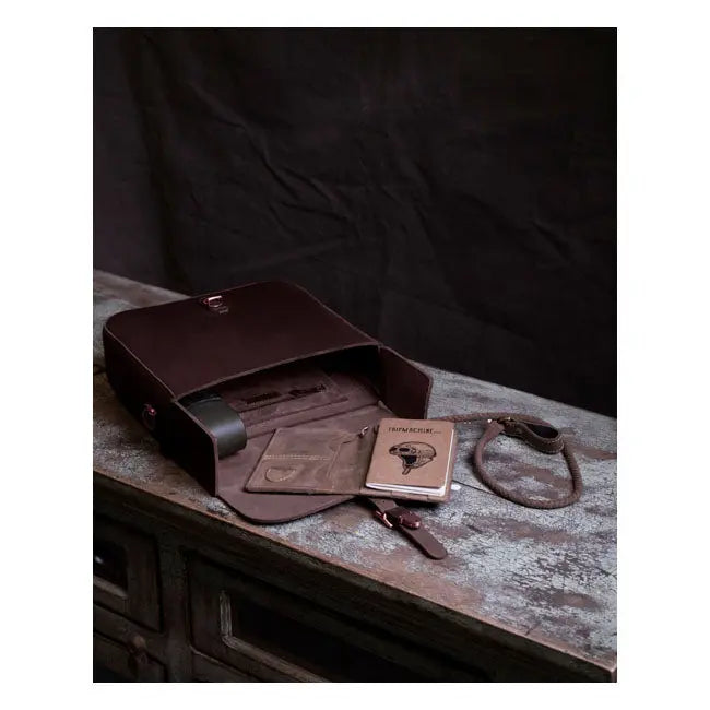 Trip Machine Universal Classic Saddlebag Caffeine Brown  - FREE UK Shipping, FREE 365 Day Returns | Moto Central