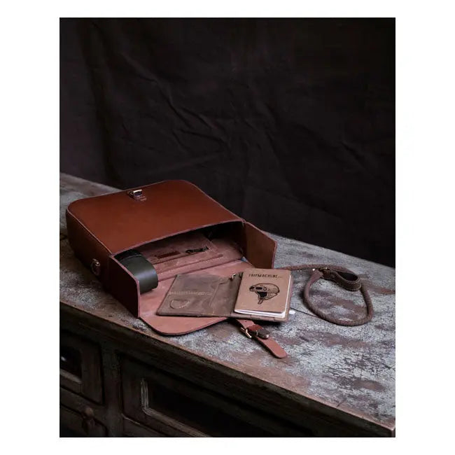 Trip Machine Universal Classic Saddlebag Cognac Brown  - FREE UK Shipping, FREE 365 Day Returns | Moto Central