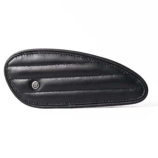Trip Machine Universal Mini Classic Leather Tank Pads Black - single black leather mini tank pad