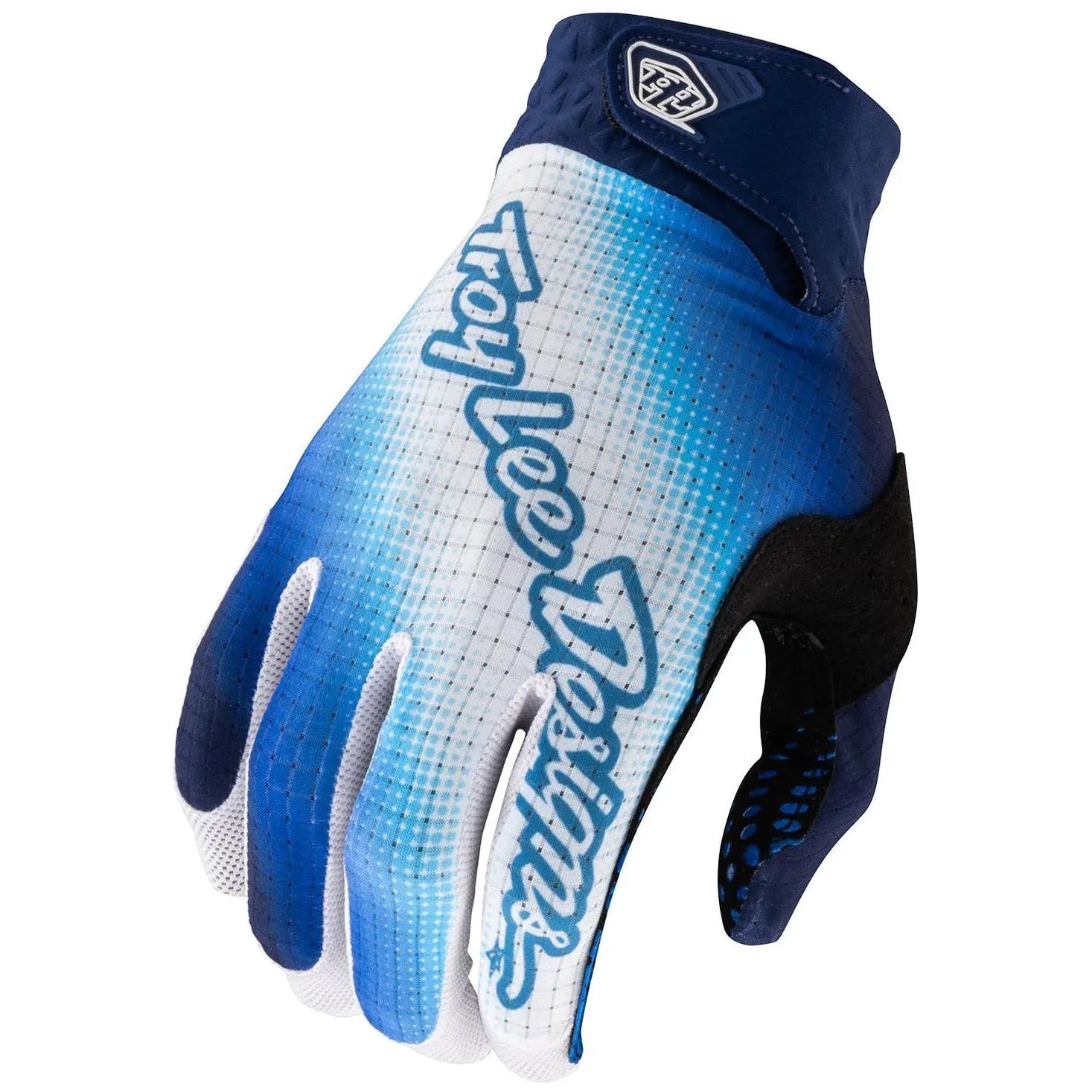 Troy Lee Designs Air Blurr Motocross Gloves Blue motocross glove – back view