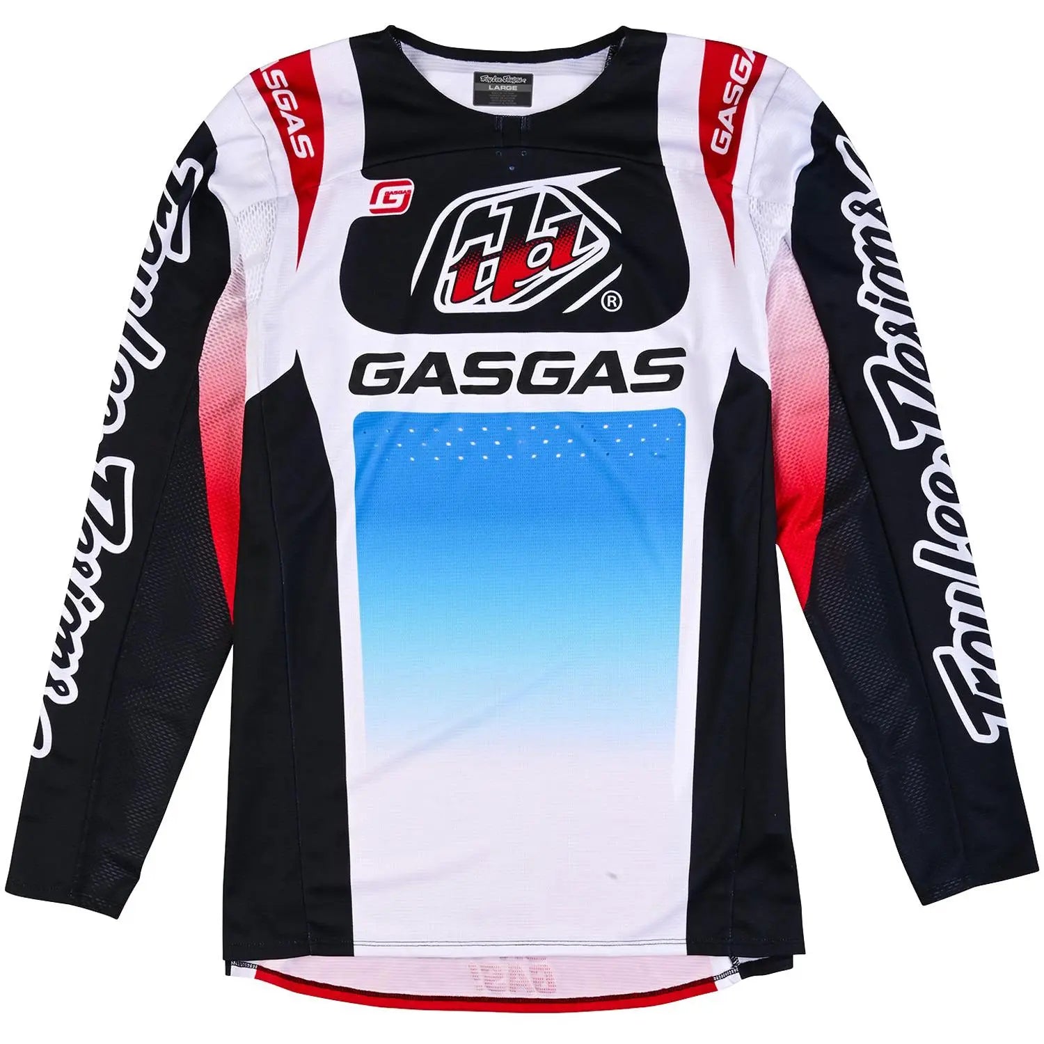 Troy Lee Designs SE Pro GasGas Fumes Motocross Jersey Black / White FREE UK Delivery, FREE 365 Days Return - Moto Central