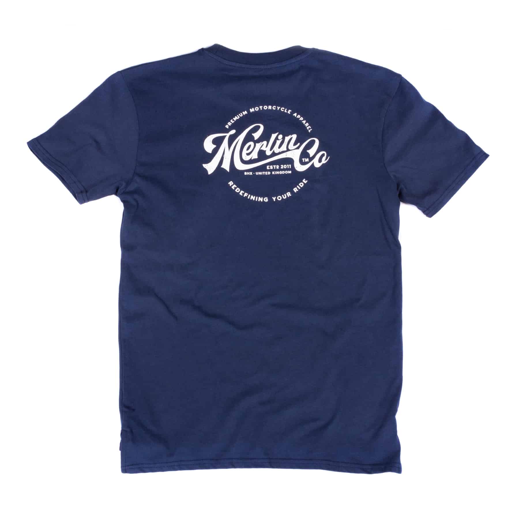 Merlin Truro Signature Tee Navy FREE UK Delivery, FREE 365 Day Returns | Moto Central