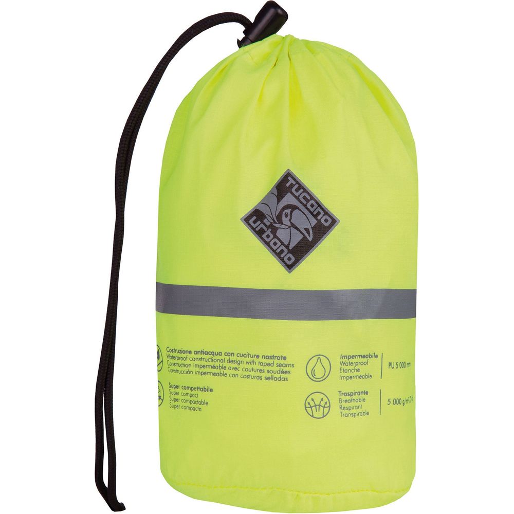 Tucano Urbano Nano Rain Jacket Plus Hydroscud Super-Compact Raincoat Jacket Fluo Yellow
