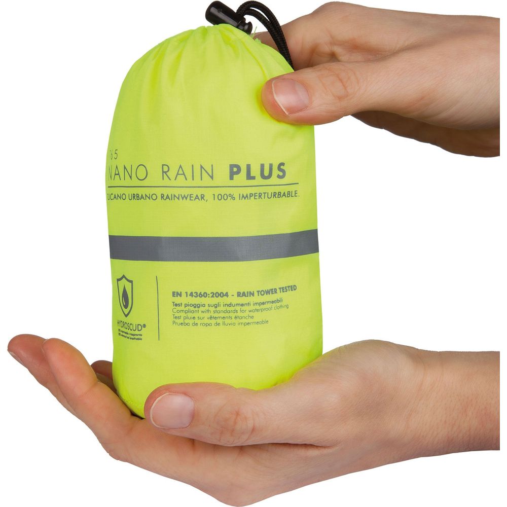 Tucano Urbano Nano Rain Jacket Plus Hydroscud Super-Compact Raincoat Jacket Fluo Yellow