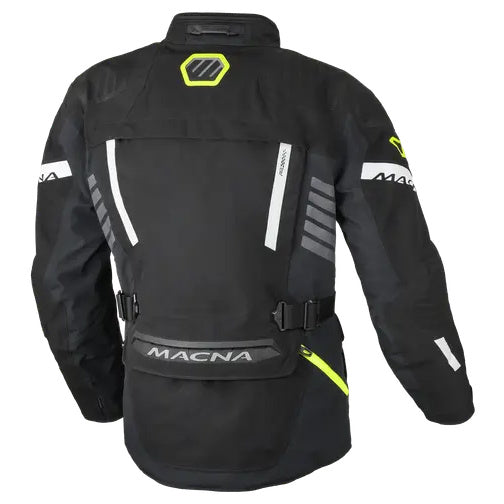 Macna Ultimax 2.0 Textile Jacket Black / Fluo Yellow – rear view