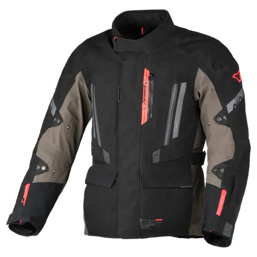 Macna Ultimax 2.0 Textile Jacket Black / Grey / Red – front view