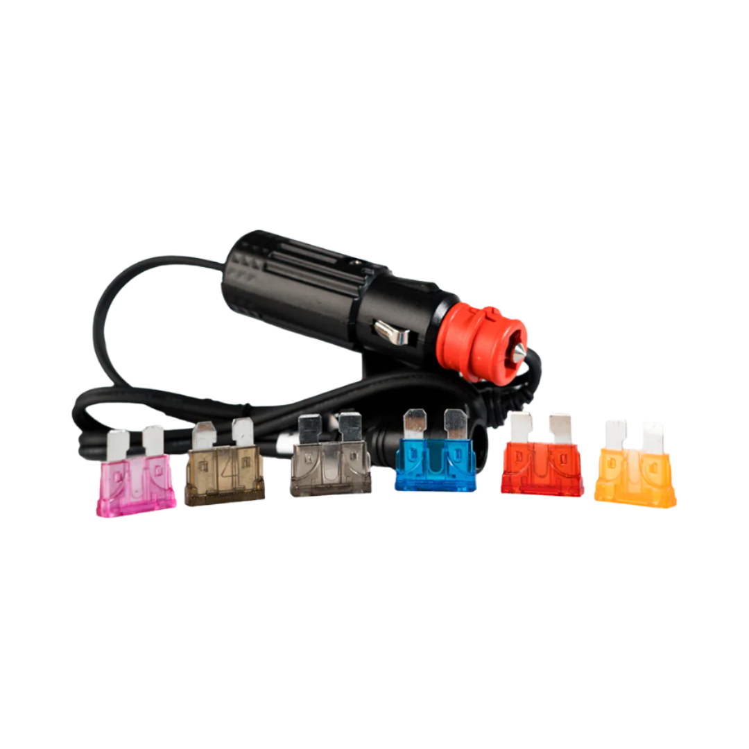 Keis Cigarette Lighter / DIN Power Supply Lead - lead with assorted replacement fuses