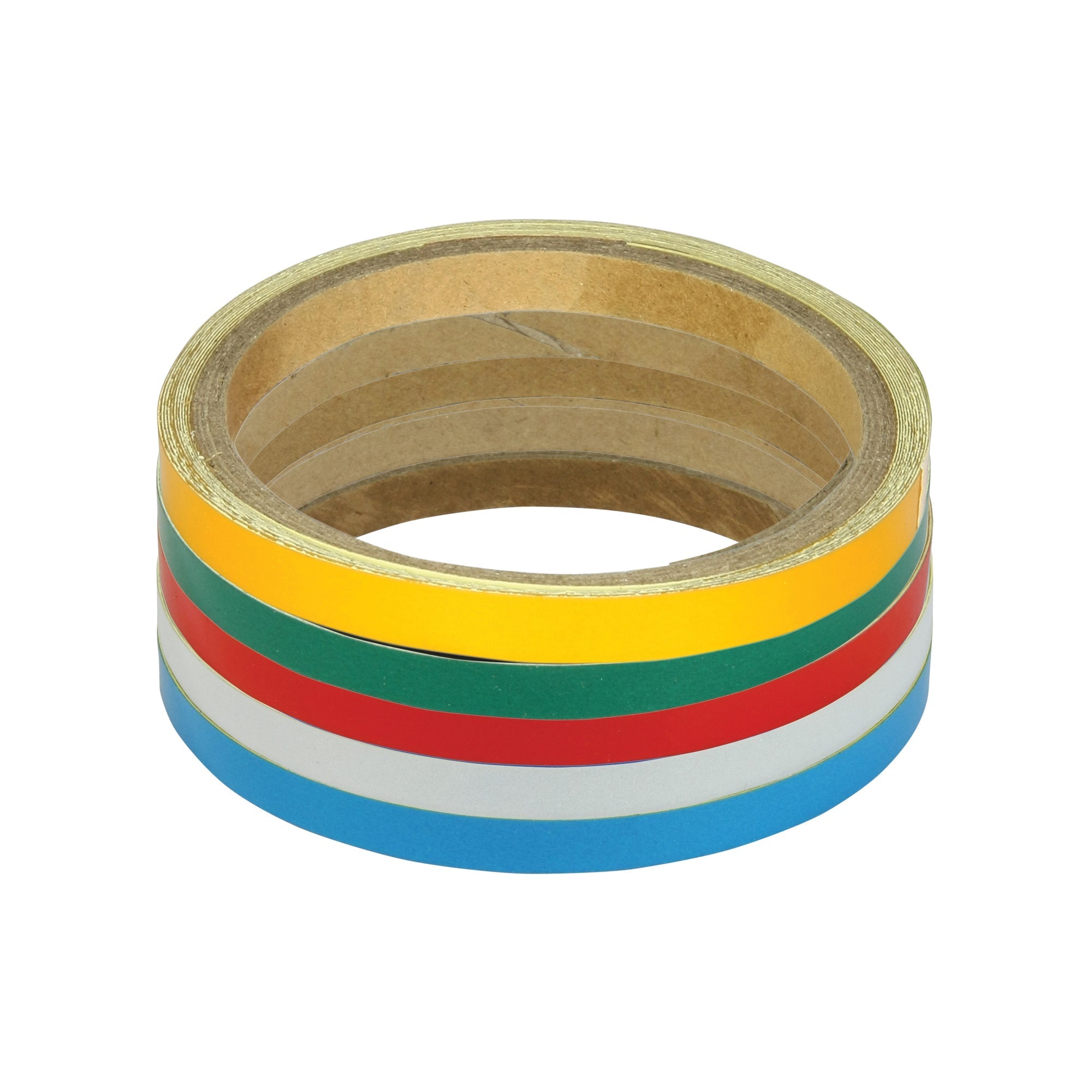 Bike It 7 MM Reflective Wheel / Body Stripes Mixed Colours - Pack Of 5