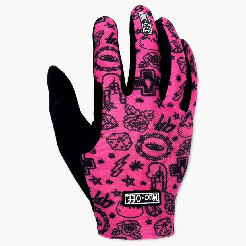 Muc-Off Lightweight Mesh Rider Gloves Pink - back-of-hand view