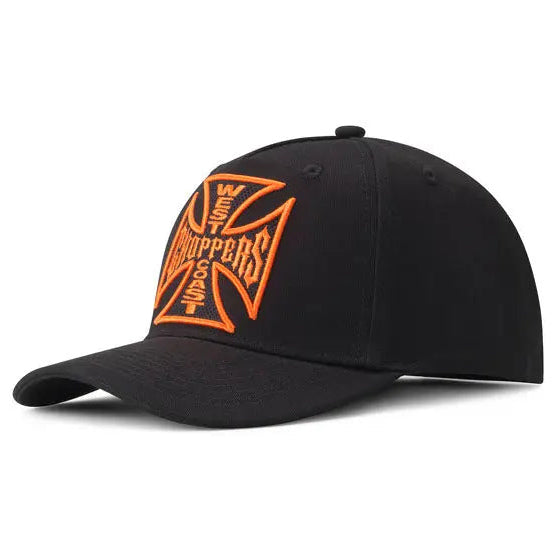 West Coast Choppers OG ATX Cross Cap Black, front three-quarter view