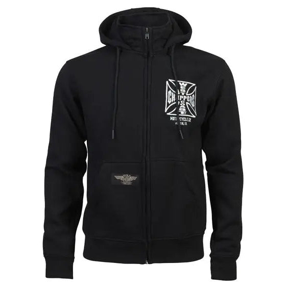 West Coast Choppers OG ATX Zip Hoodie Black, front view