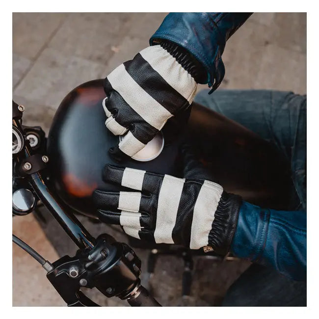Holy Freedom Pitt Leather Gloves Black / White  - FREE UK Shipping, FREE 365 Day Returns | Moto Central