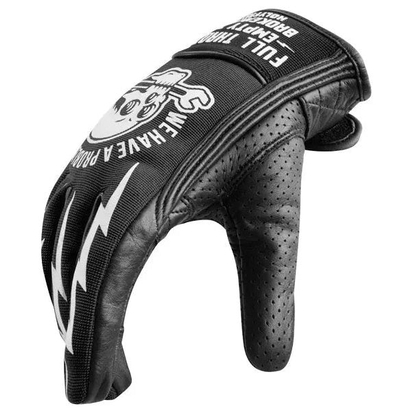 Holy Freedom Tools Leather & Textile Gloves Black / White — side view