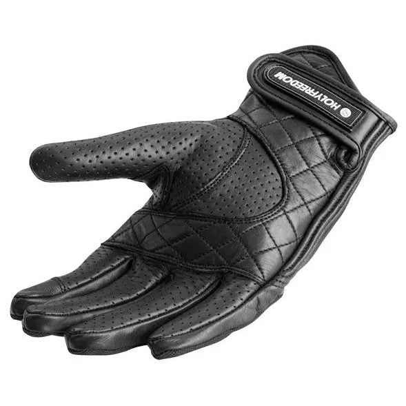 Holy Freedom Tools Leather & Textile Gloves Black / White — palm view