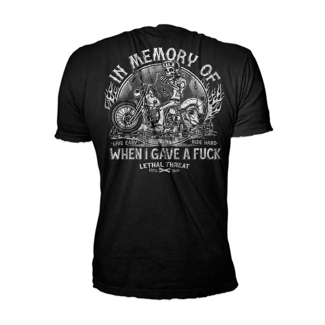 Lethal Threat In Memory T-Shirt Black / White  - FREE UK Shipping, FREE 365 Day Returns | Moto Central