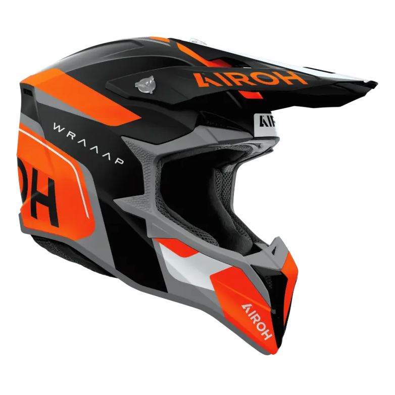 Airoh Wraaap Conquer Matt Orange motocross helmet - opposite-side view
