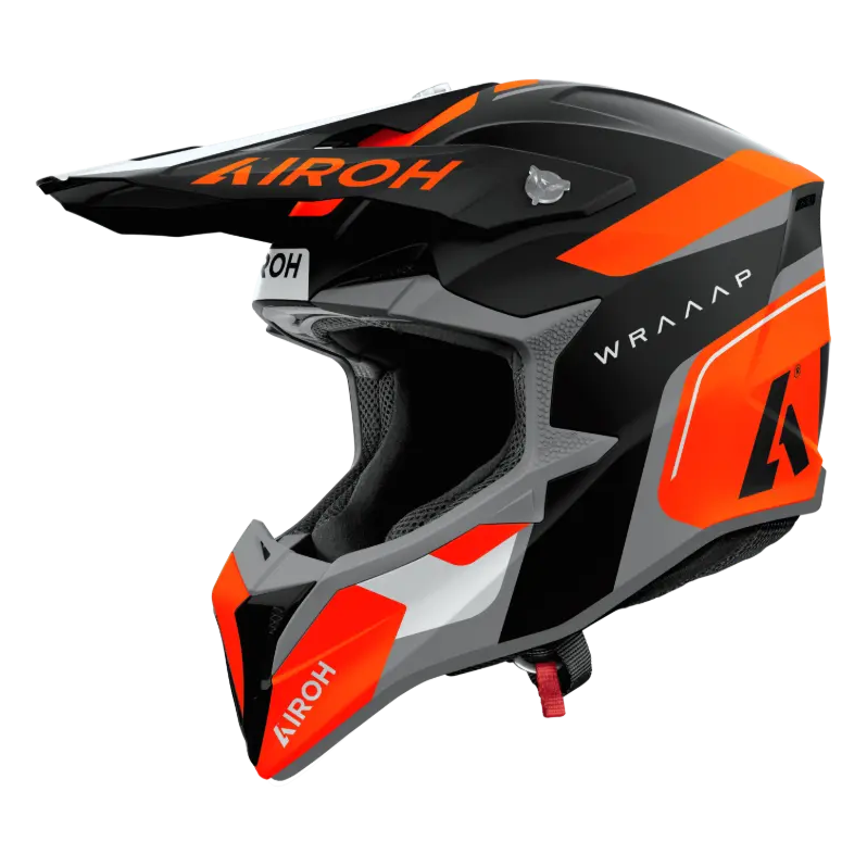 Airoh Wraaap Conquer Matt Orange motocross helmet - side view