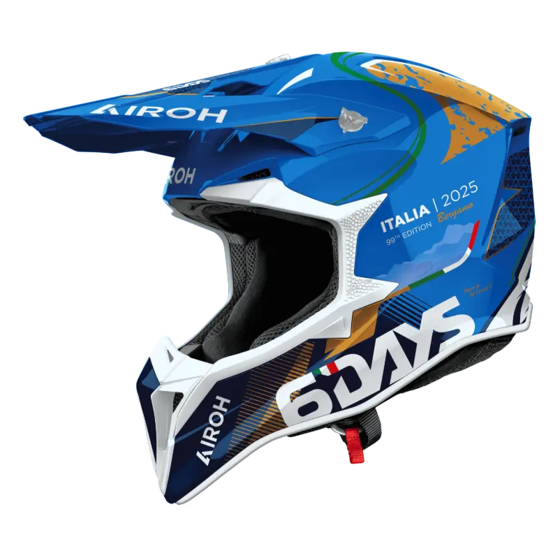 Airoh Wraaap 6 Days Italy 2025 motocross helmet - three-quarter view