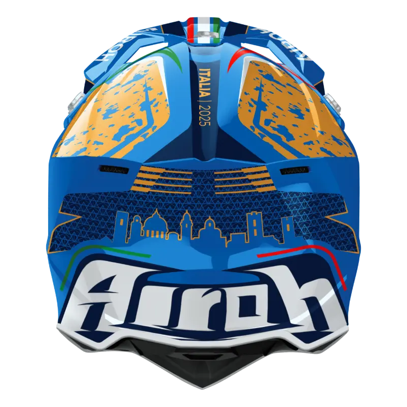 Airoh Wraaap 6 Days Italy 2025 motocross helmet - rear view