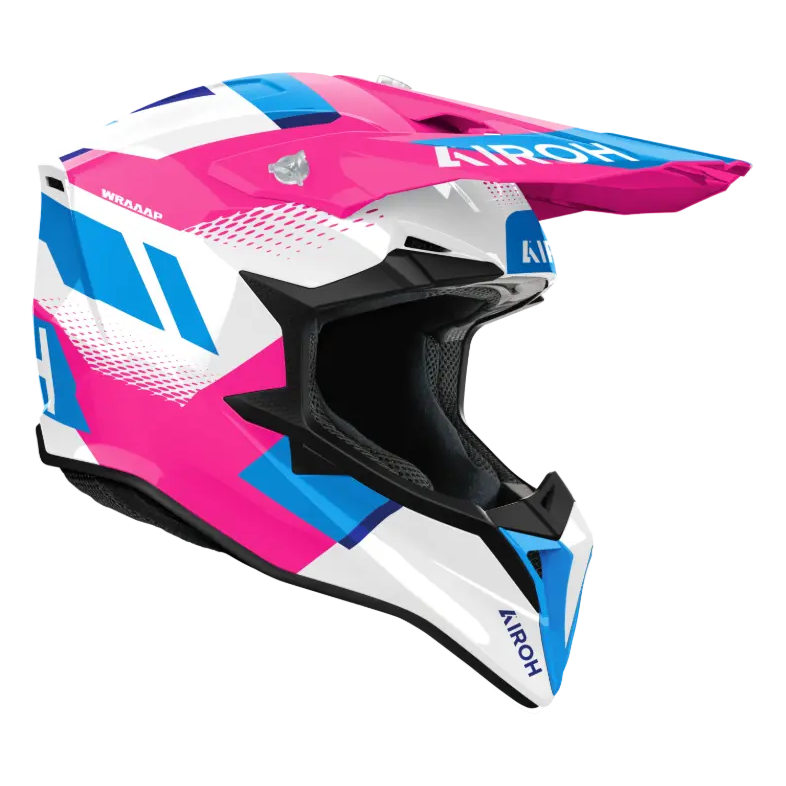 Airoh Wraaap Vision Gloss Pink motocross helmet - opposite-side view