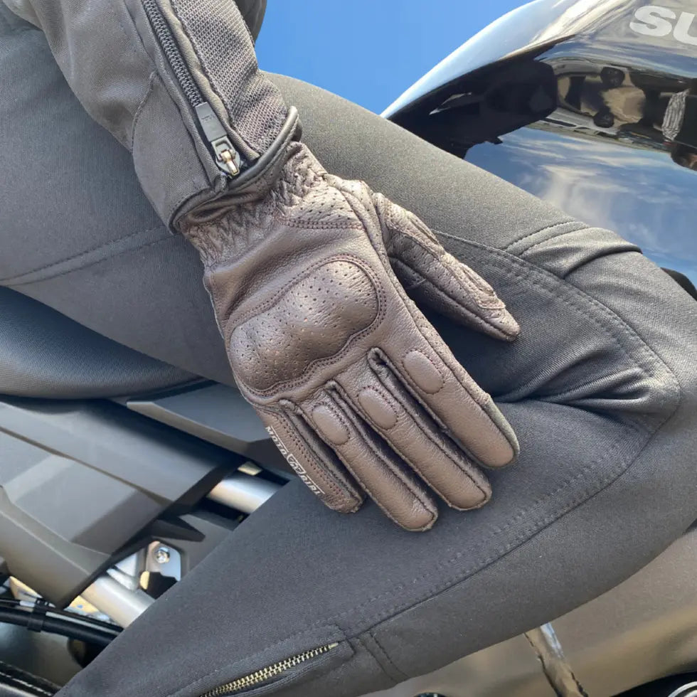 MotoGirl Yoko Ladies Leather Gloves Brown FREE UK Delivery, FREE 365 Day Returns | Moto Central