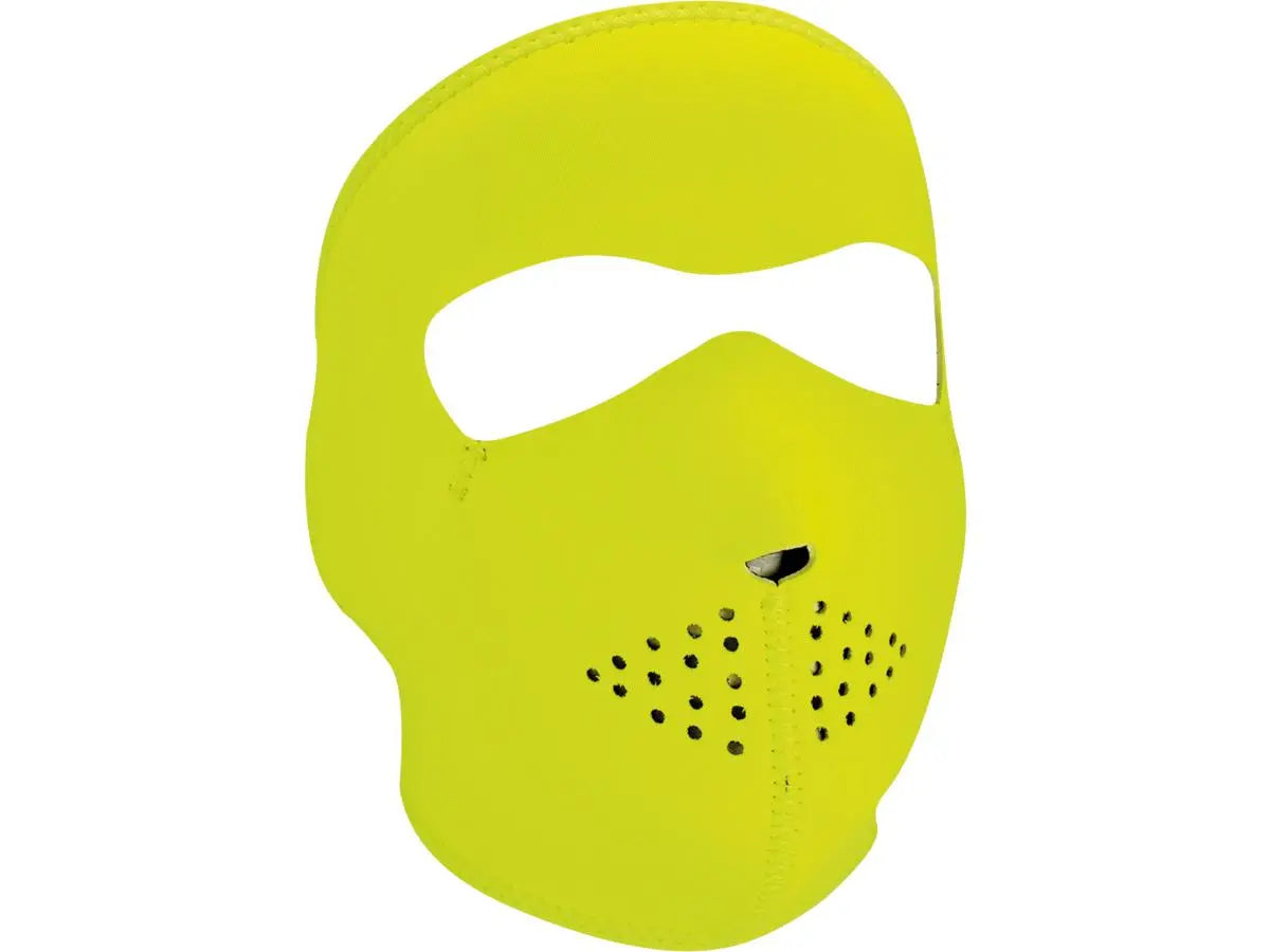 Zan Headgear Neoprene Full Mask High-Visibility Lime  - FREE UK Shipping, FREE 365 Day Returns | Moto Central