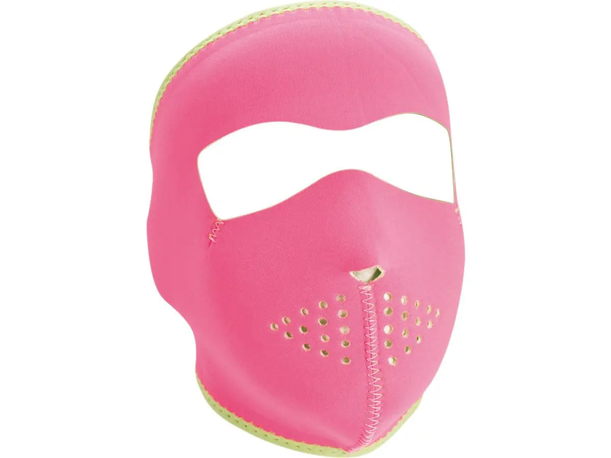 Zan Headgear Neoprene Full Mask Pink Reverses To Lime  - FREE UK Shipping, FREE 365 Day Returns | Moto Central