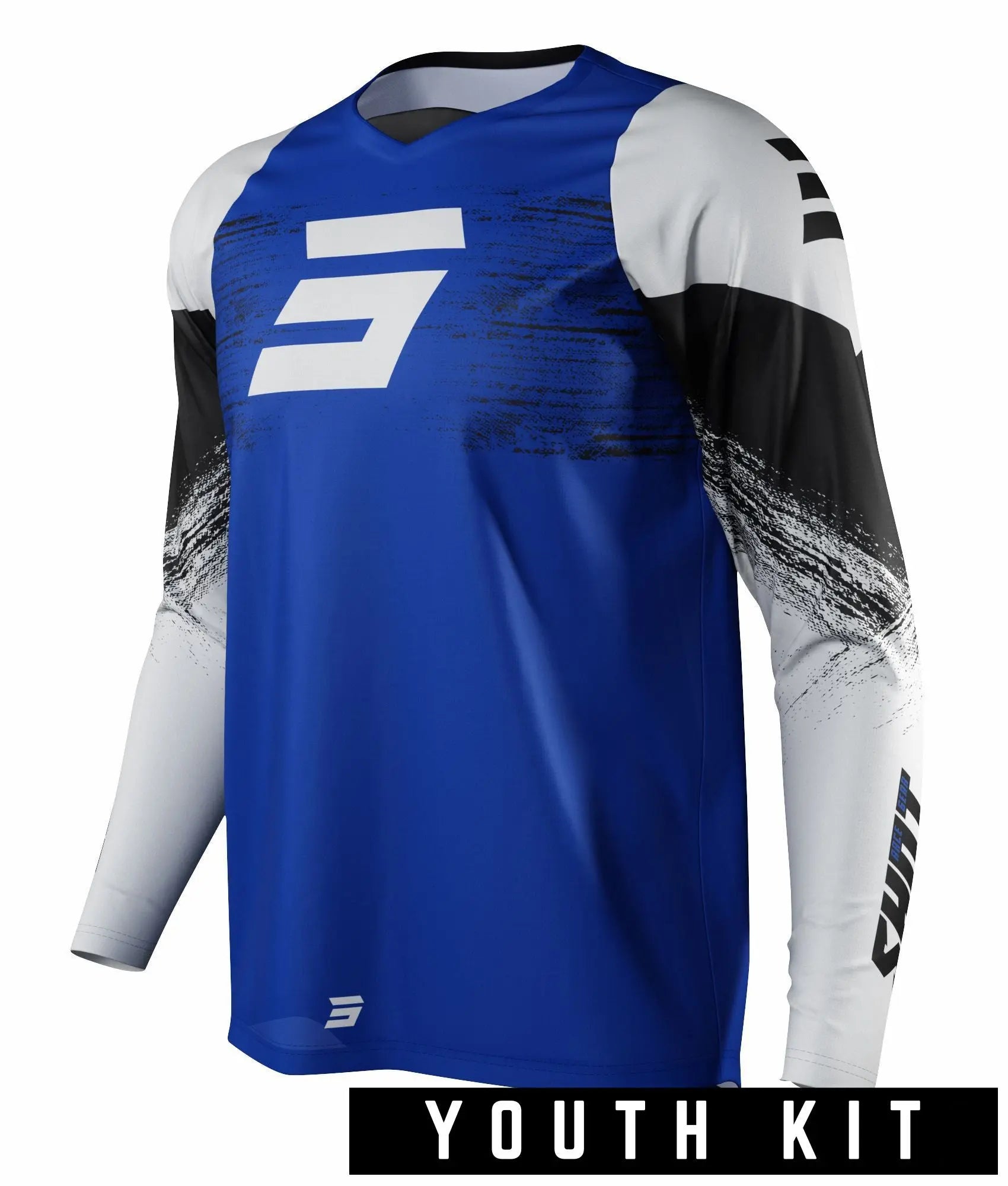 Shot Raw Youth Jersey Burst Blue - FREE UK Shipping, FREE 365 Day Returns | Moto Central