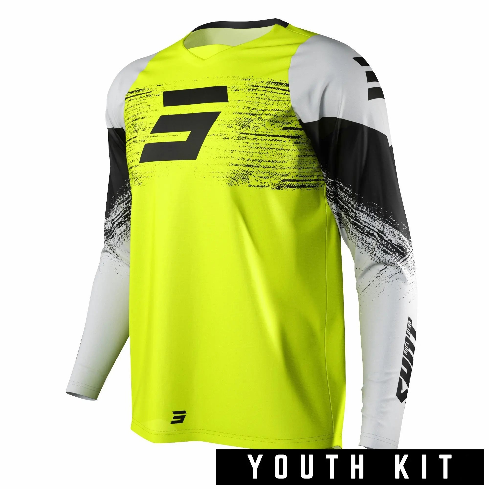 Shot Raw Youth Jersey Burst Neon Yellow - FREE UK Shipping, FREE 365 Day Returns | Moto Central