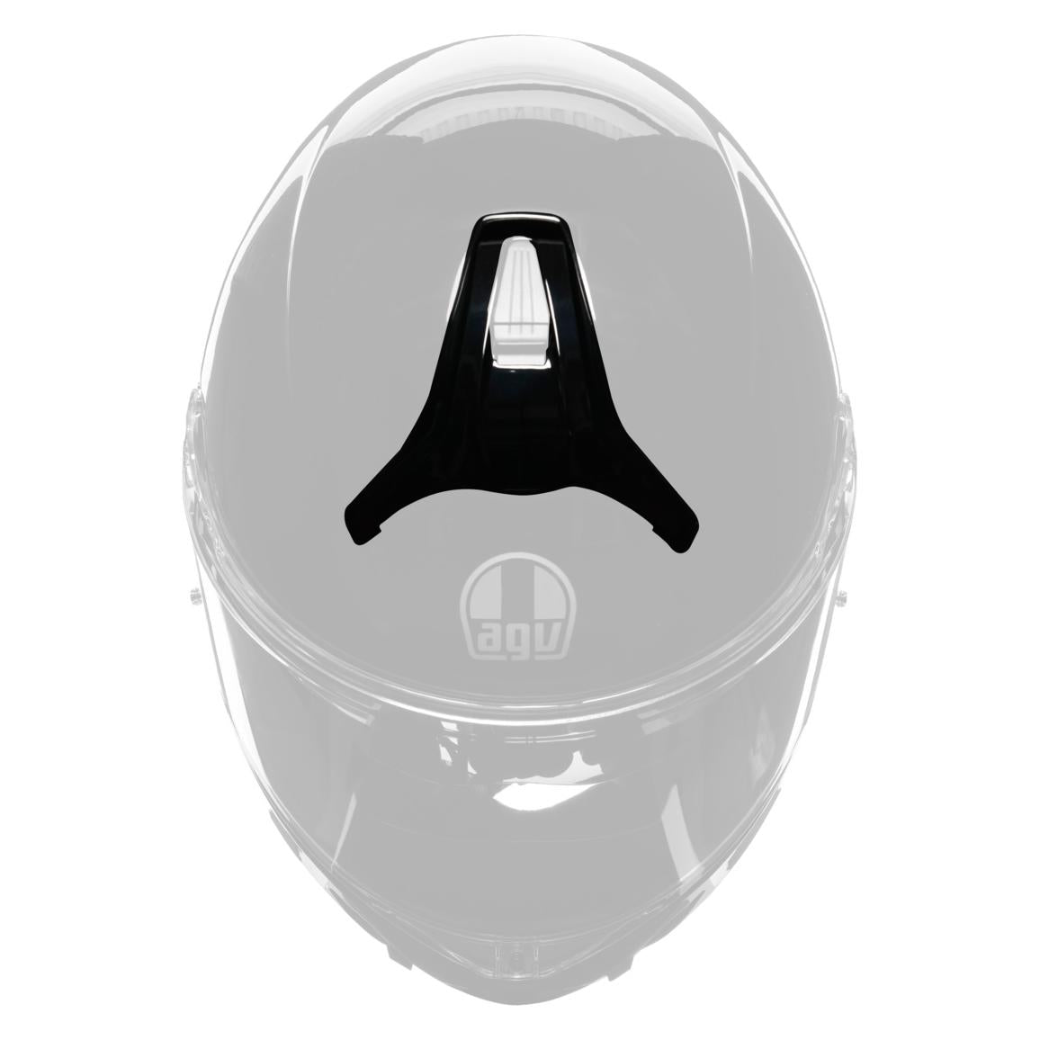 AGV Tourmodular black front vent cover fitted to the helmet