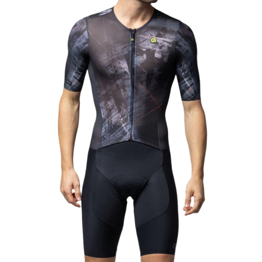 Ale Clothing Mirror PR-E Short Sleeves Cycle Skinsuit Black