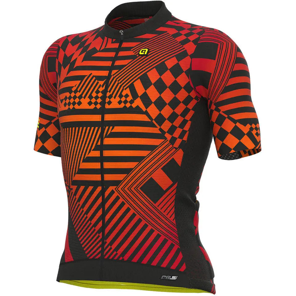 Ale Clothing Checker PR-S Short Sleeves Jersey Red - FREE UK Shipping, FREE 365 Day Returns | Moto Central
