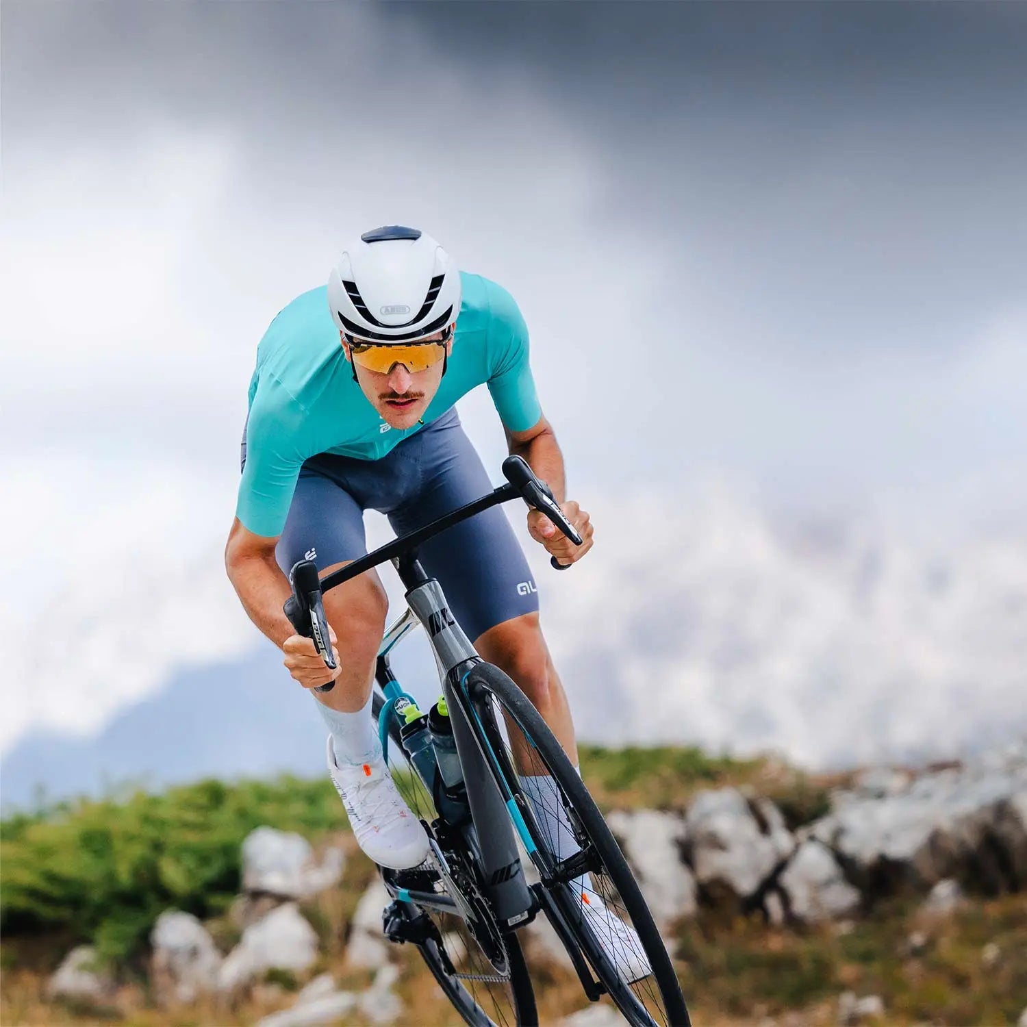 Ale Clothing Colour Block Pragma Short Sleeves Jersey SS26 Cyan - FREE UK Shipping, FREE 365 Day Returns | Moto Central