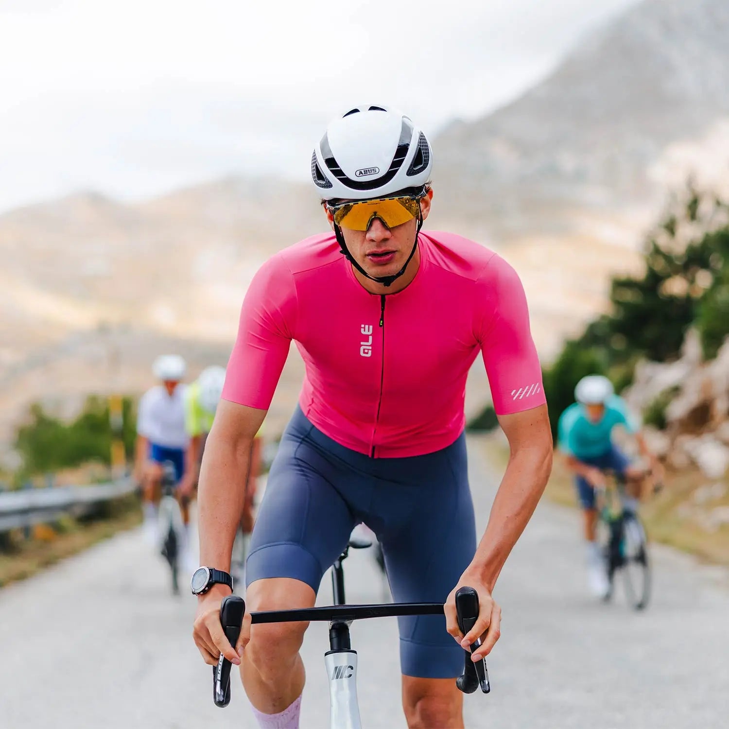 Ale Clothing Colour Block Pragma Short Sleeves Jersey SS26 Pink - FREE UK Shipping, FREE 365 Day Returns | Moto Central