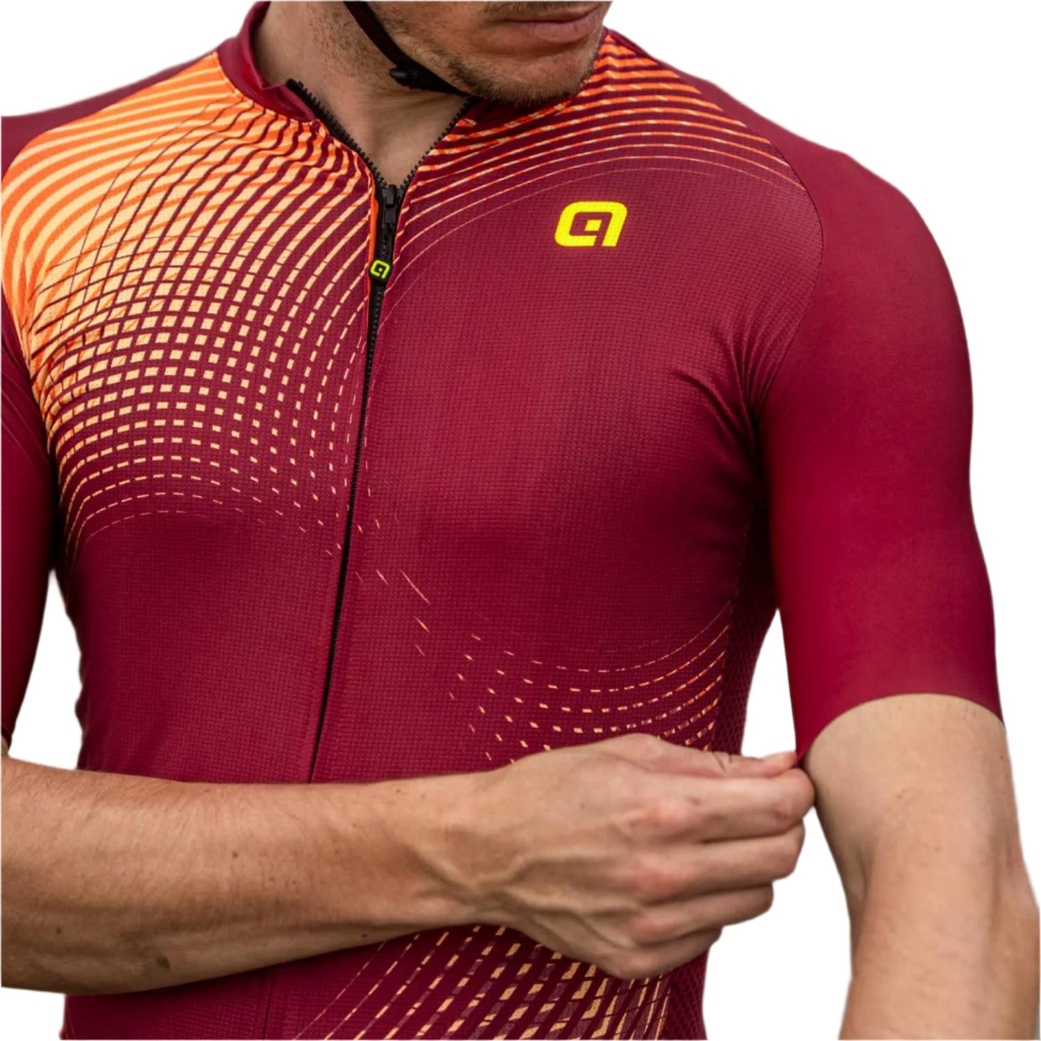 Ale Clothing Optical Pragma Short Sleeves Jersey Burgundy - FREE UK Shipping, FREE 365 Day Returns | Moto Central