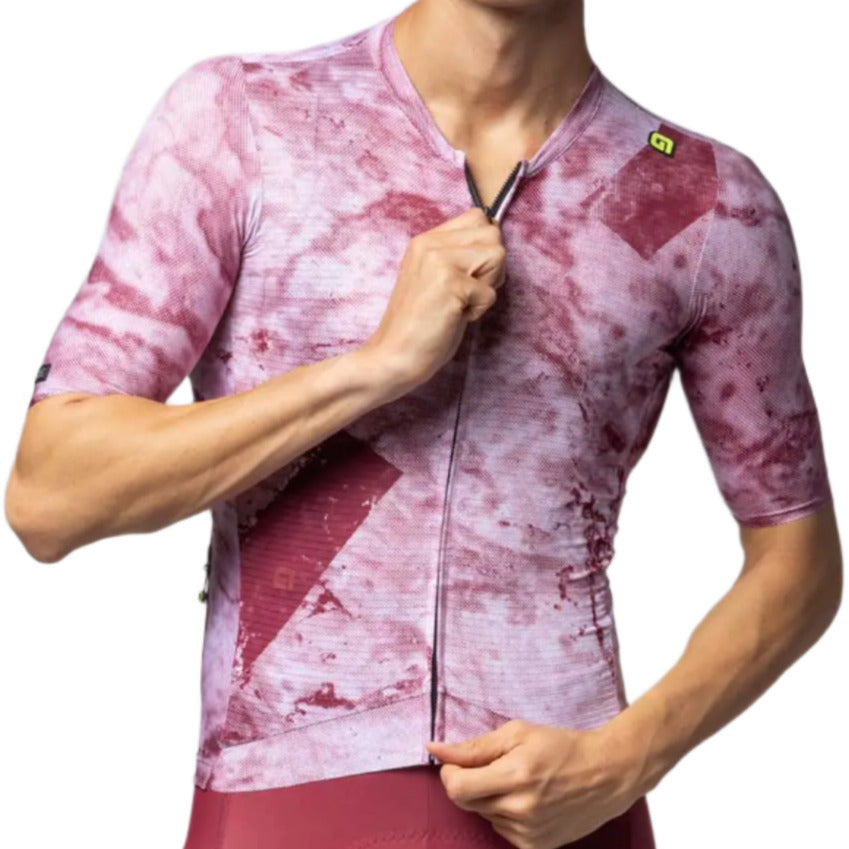 Ale Clothing Marble PR-E Short Sleeves Jersey Pink - FREE UK Shipping, FREE 365 Day Returns | Moto Central