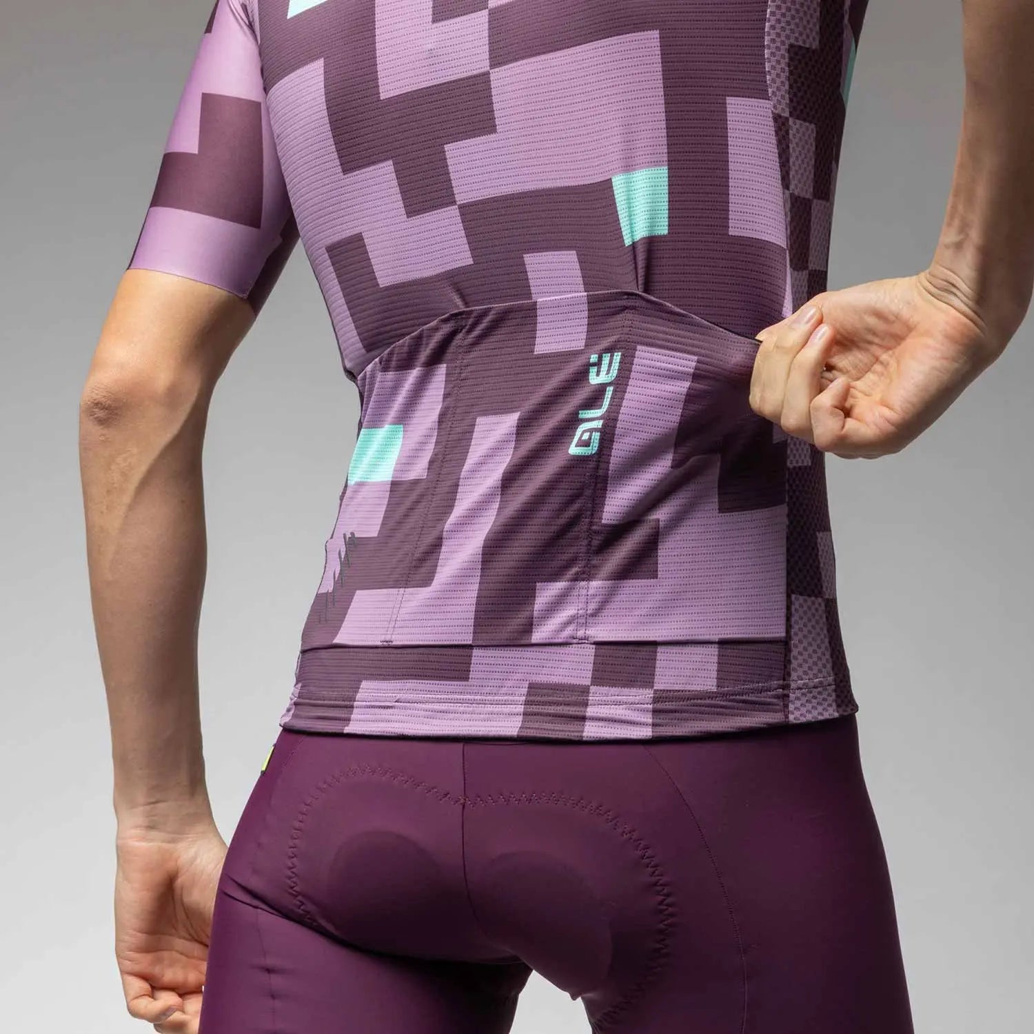 Ale Clothing Pixel Pragma Short Sleeves Jersey Purple - FREE UK Shipping, FREE 365 Day Returns | Moto Central
