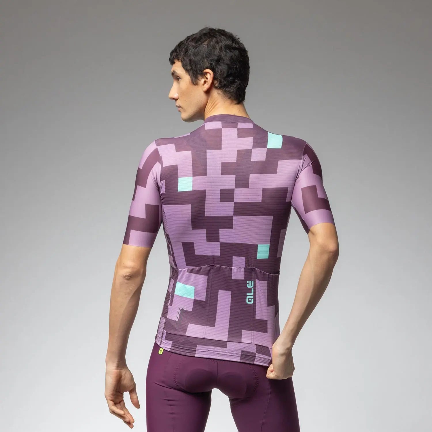 Ale Clothing Pixel Pragma Short Sleeves Jersey Purple - FREE UK Shipping, FREE 365 Day Returns | Moto Central