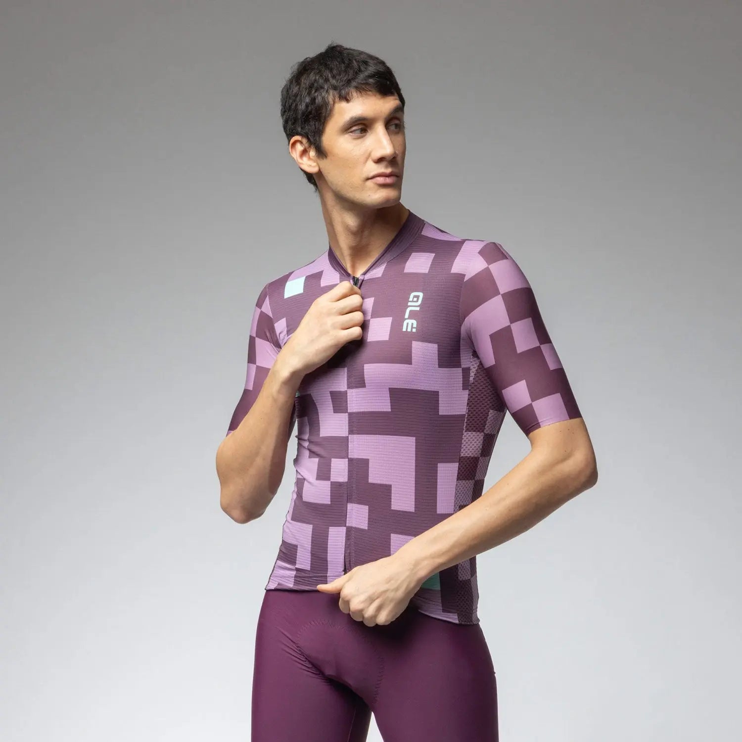 Ale Clothing Pixel Pragma Short Sleeves Jersey Purple - FREE UK Shipping, FREE 365 Day Returns | Moto Central