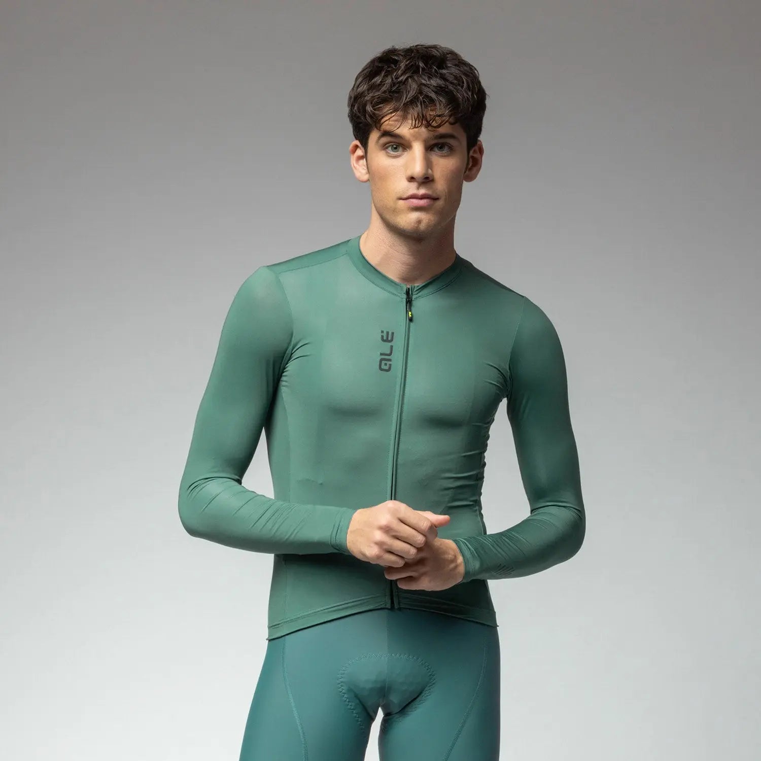 Ale Clothing Colour Block Pragma Long Sleeves Jersey Green - FREE UK Shipping, FREE 365 Day Returns | Moto Central