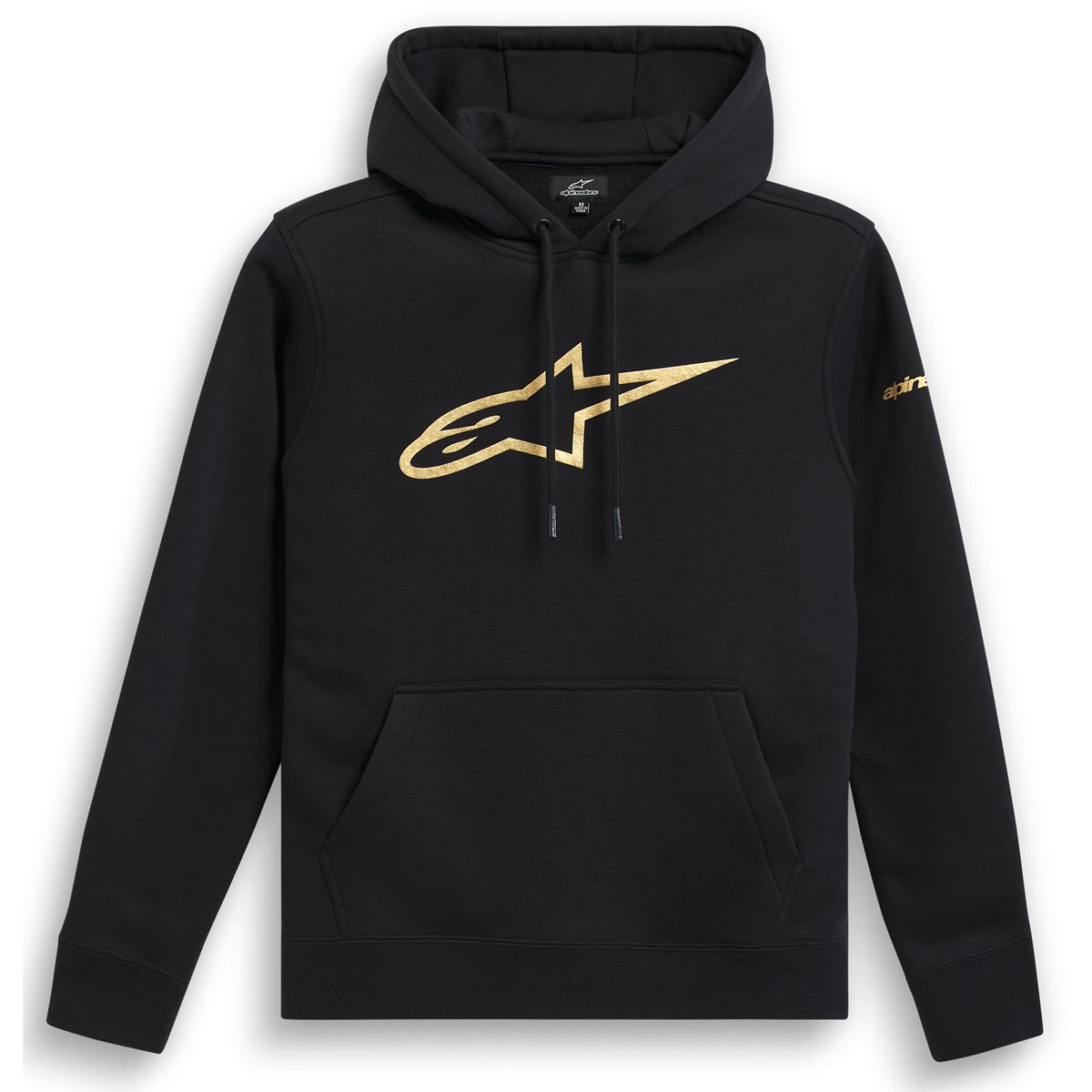 Alpinestars Gilded Casual Pullover Hoodie Black / Gold - FREE UK Shipping, FREE 365 Day Returns | Moto Central