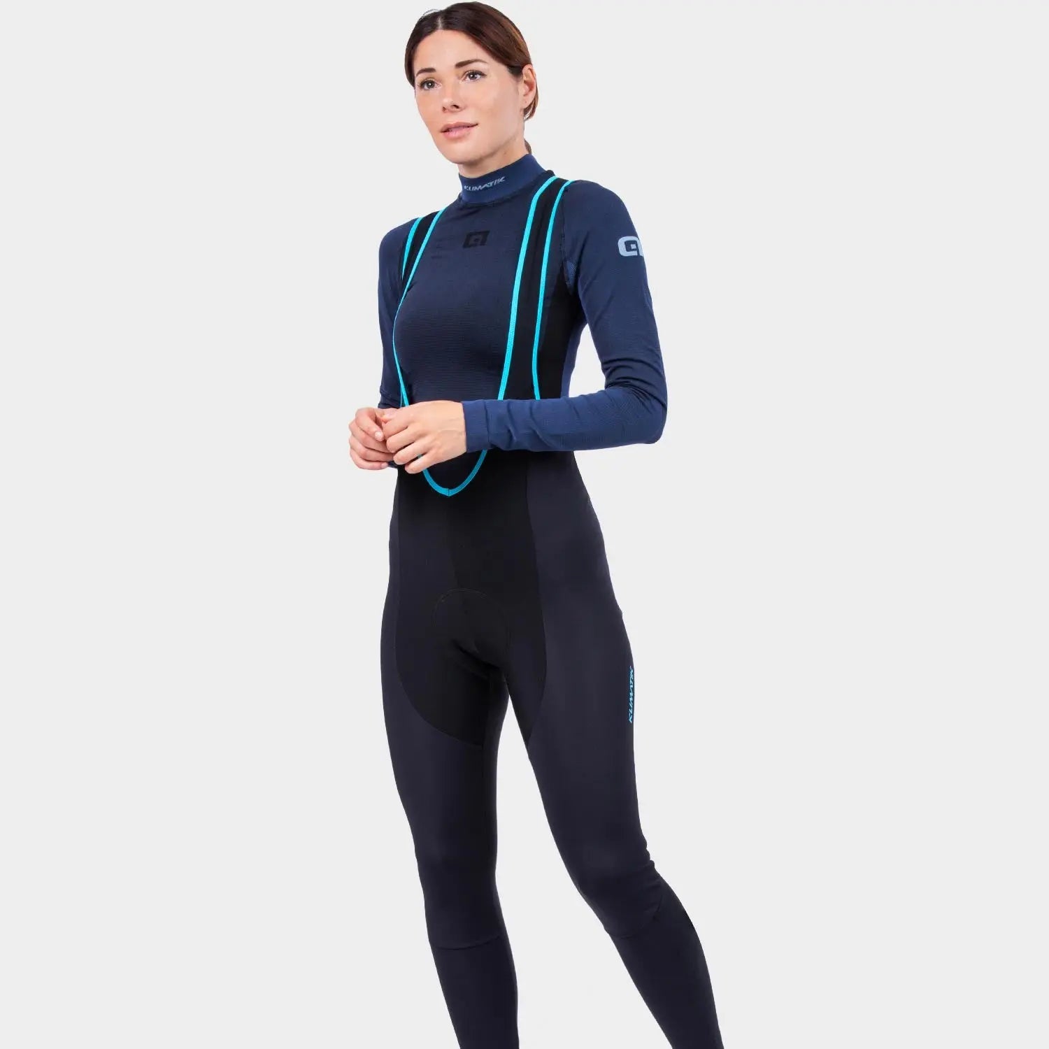 Ale Clothing K-Wind Blizzard Klimatik Ladies Bib Tights 

 Black / Cyan - FREE UK Shipping, FREE 365 Day Returns | Moto Central