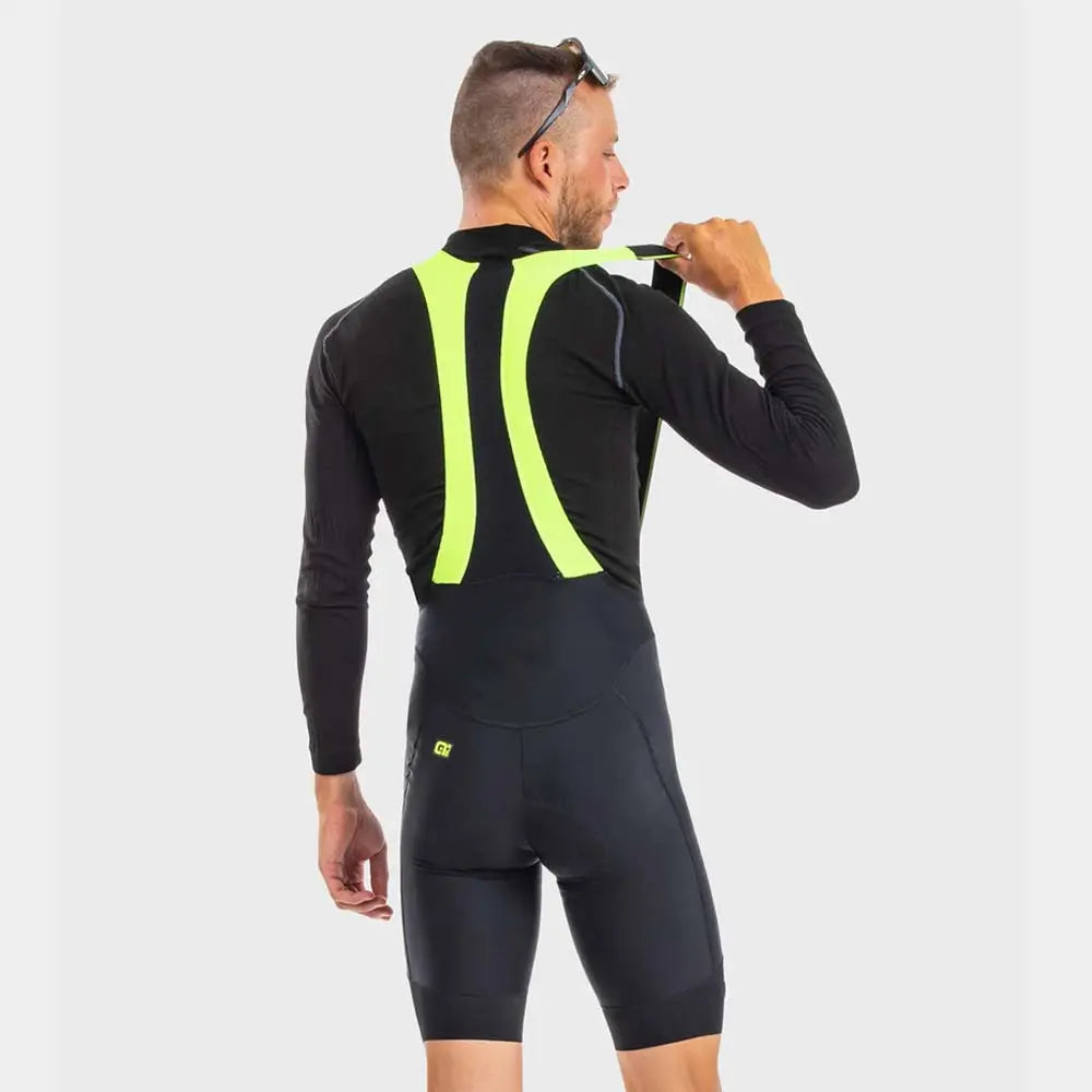 Ale Clothing Clima R-EV1 Winter Bib Shorts Black / Yellow - FREE UK Shipping, FREE 365 Day Returns | Moto Central