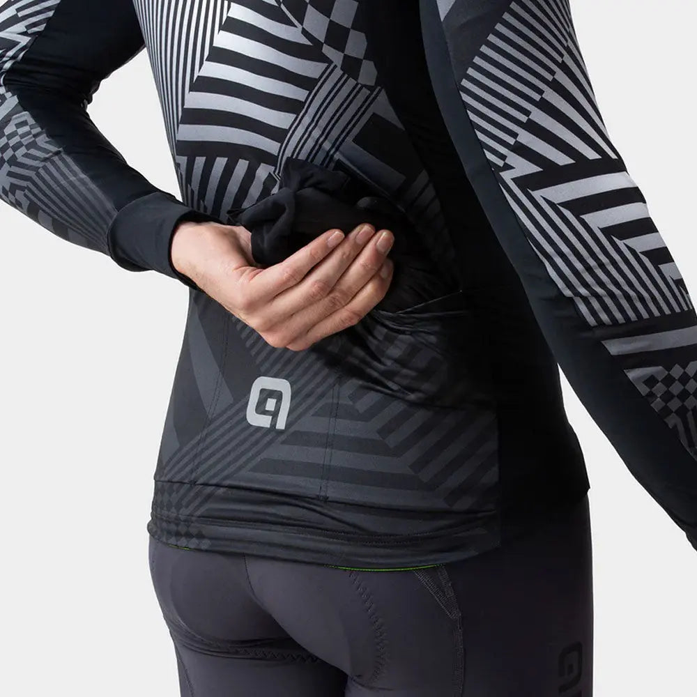 Ale Clothing Checker PR-S Long Sleeves Jersey Grey - FREE UK Shipping, FREE 365 Day Returns | Moto Central