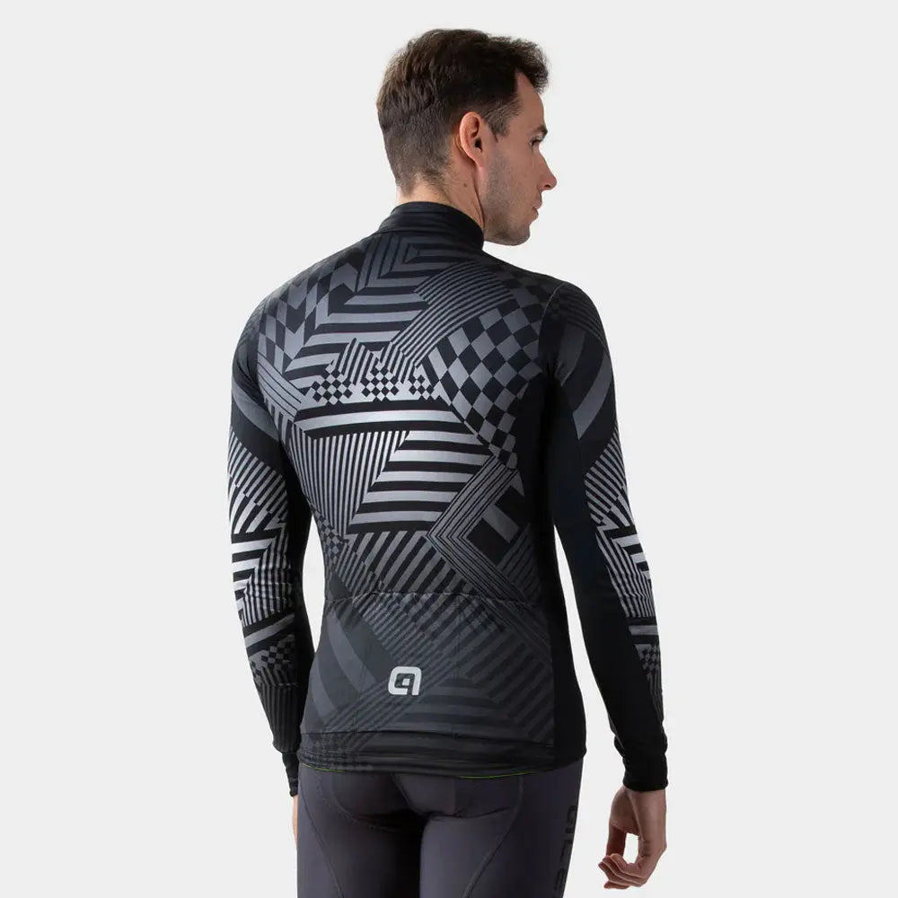 Ale Clothing Checker PR-S Long Sleeves Jersey Grey - FREE UK Shipping, FREE 365 Day Returns | Moto Central
